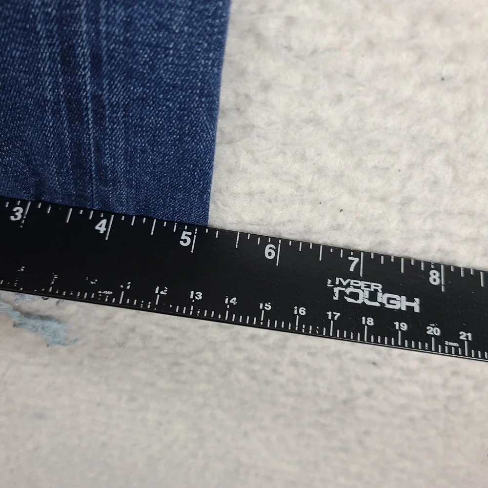 EXPRESS Jeans Womens 12 Blue Ankle Legging Mid Rise Stretch + Dark Wash Fray